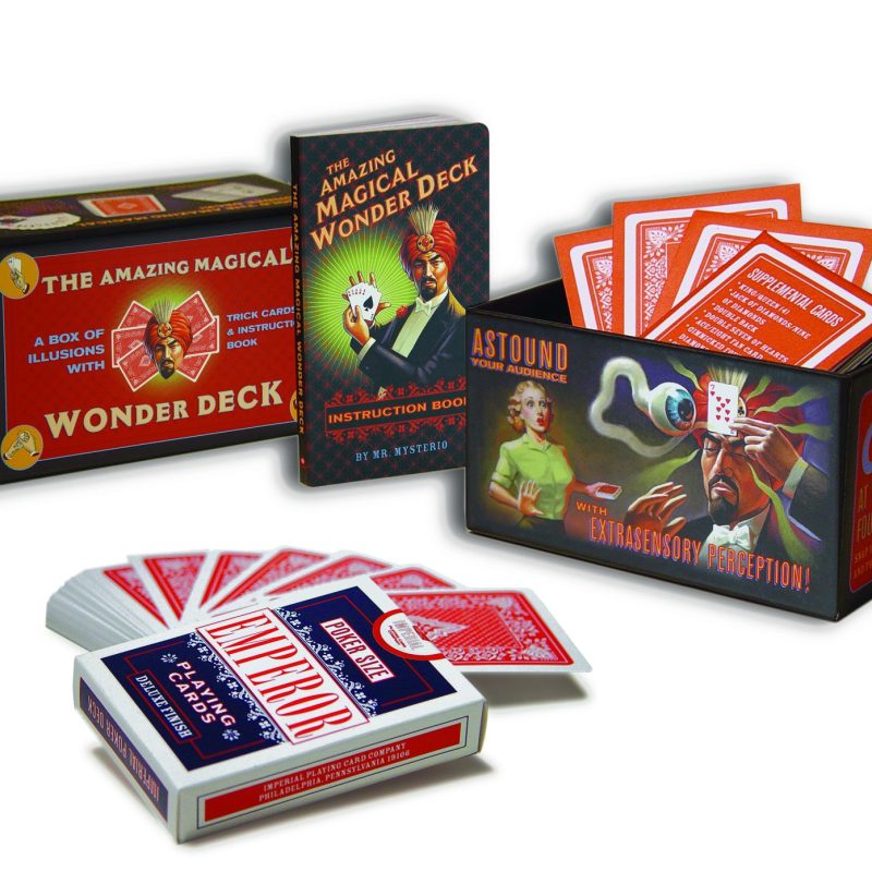 The Amazing Magical Wonder Deck packaging, booklet, deck, trick cards